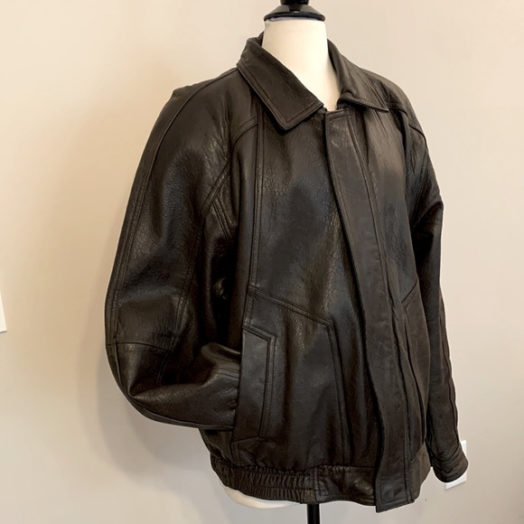 Vintage mens Greg Bell leather bomber jacket - Picture 2 of 11